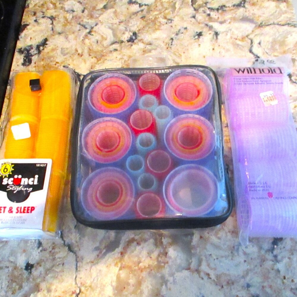 SCRUNCHI 3 SETS SELF HOLDING ROLLERS All New in Sealed Packages